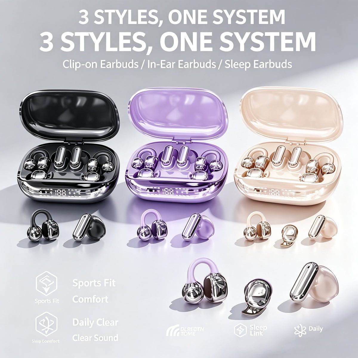 3-in-1 Bluetooth Wireless Earbuds with Chargeable Power Bank Case