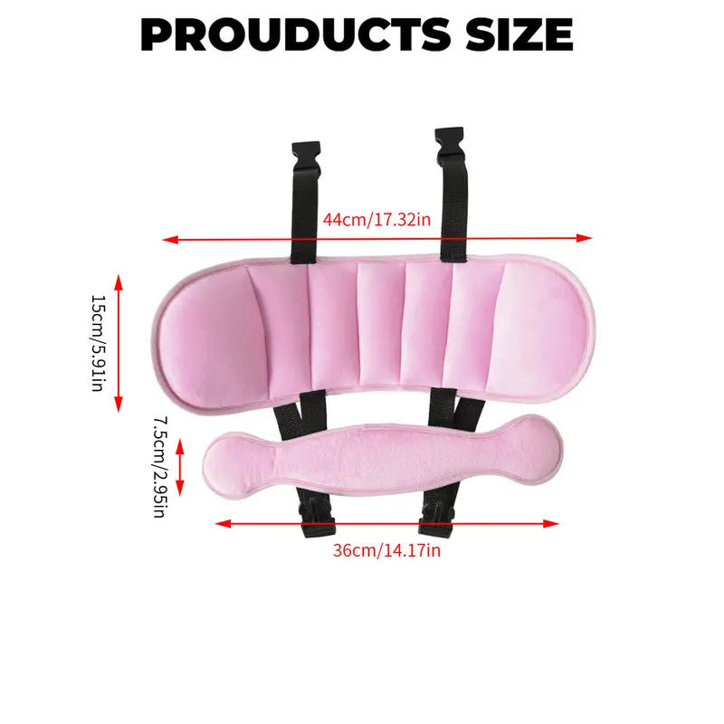 Kids Car Seat Head Support Strap, Soft Plush Adjustable Nap Support Band with Padded Side Cushions