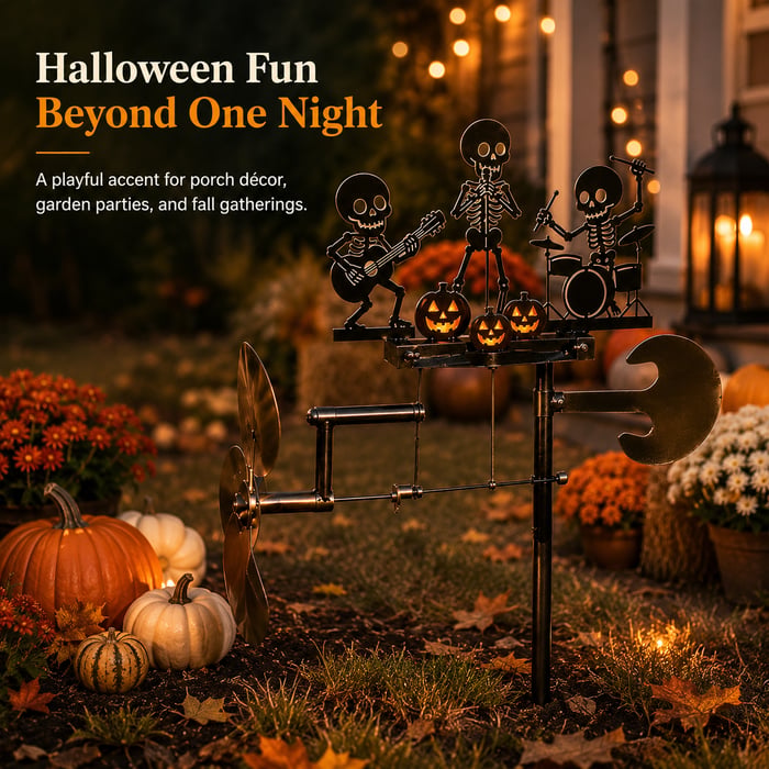 Halloween Skeleton Band Kinetic Wind Spinner