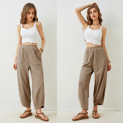 Women’s Baggy Wide Leg Pants Casual Lounge Palazzo Trousers Summer Style