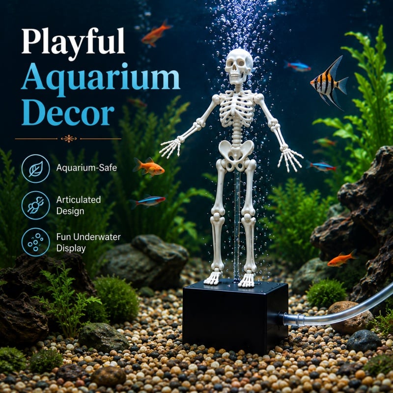 🔥HOT SALE 60% OFF💀🐠Air-Driven Dancing Skeleton Aquarium Ornament🕺