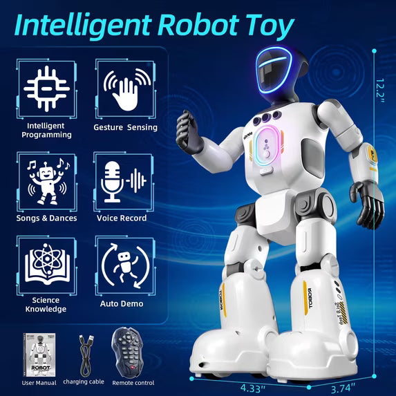 JoyStone Robot Toy for Kids, Programmable RC Robot with Voice Recording & Playback
