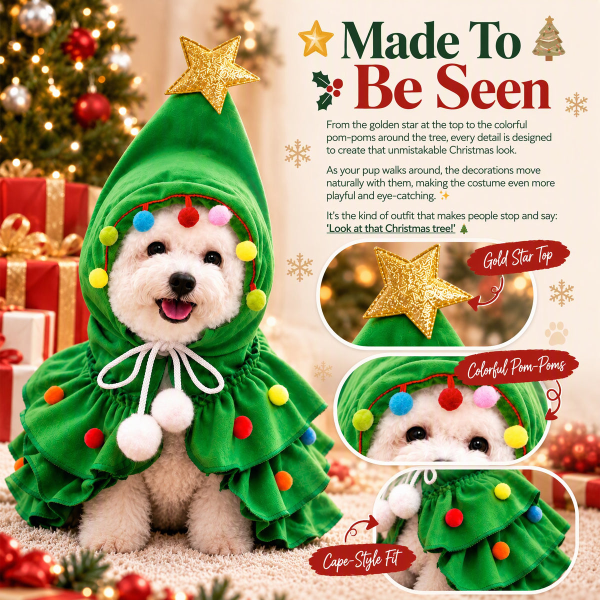 😱 "Don't let a SMALL DOG MOM see this..." 🥺🎄🐶 Christmas Tree Dog Cloak!