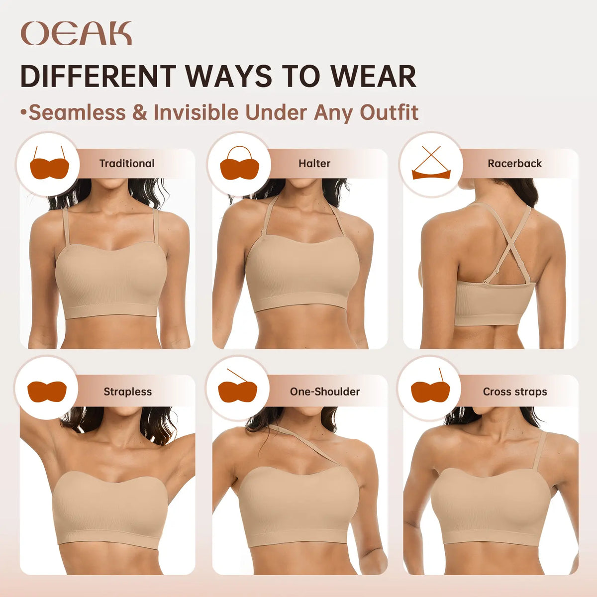 Women's Non-Slip Strapless Bra – Seamless Wireless Support
