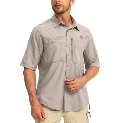 ☀️ Men’s UPF50+ Quick Dry Fishing Short Sleeve Shirt
