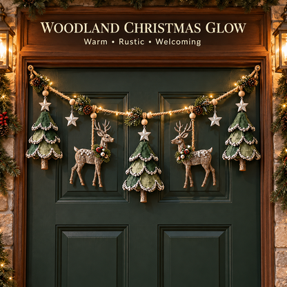 Lighted Woodland Christmas Garland