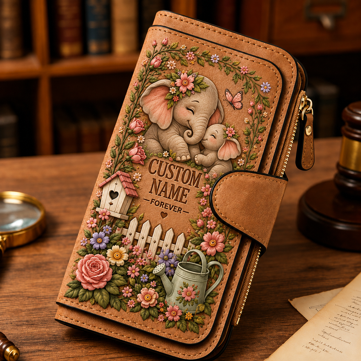 🌸 Personalized Garden Embossed Wallet - Perfect Gift For Her 🌿