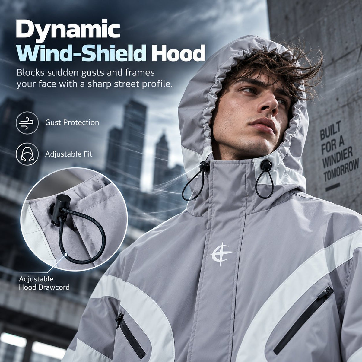 🔥Menswear Stylish Futuristic Techwear Windbreaker Coat
