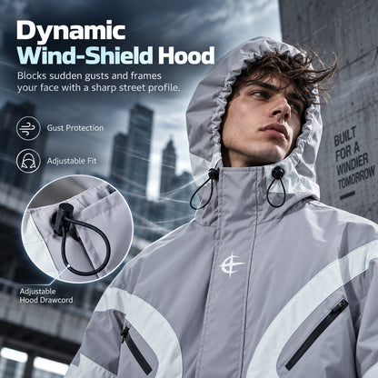 🔥Menswear Stylish Futuristic Techwear Windbreaker Coat