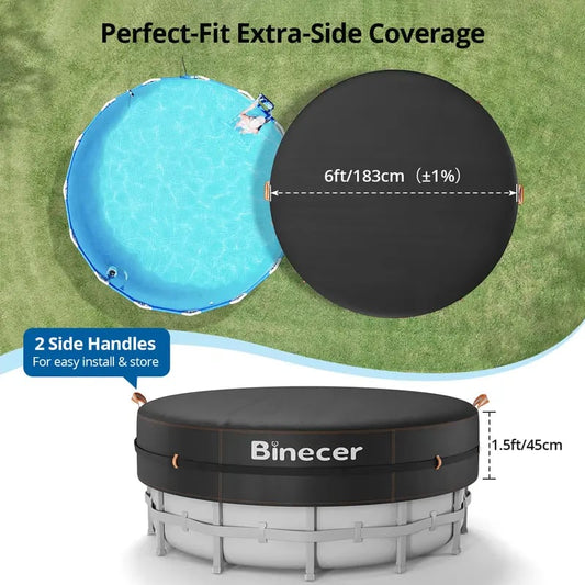 Round Pool Cover with Reflective Strips