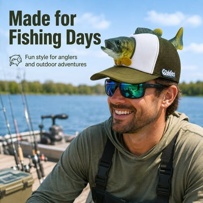 3D Realistic Fish Novelty Fishing Hat – Funny Breathable Outdoor Cap for Anglers