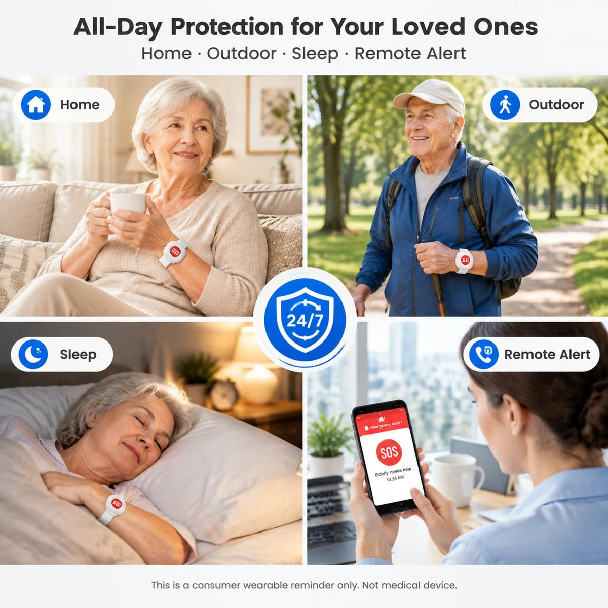 🔥🎁🔥🎁 Half-price offer: Safeguard the elderly—SOS emergency call wristband for seniors. 🆘