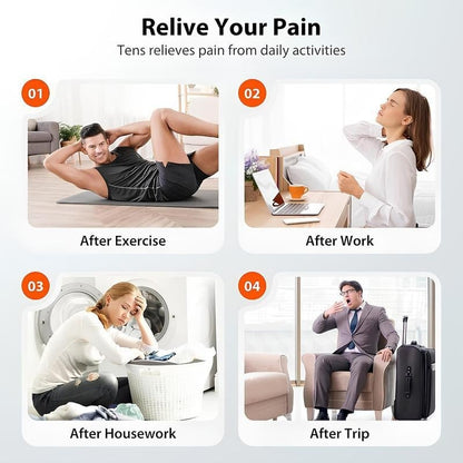 🙆‍♂️💪Rechargeable Muscle Stimulator Massager, 10 Modes 30 Intensity Levels TENS Unit with 10 Pads, Dual Channel Portable Pain Relief Device for Neck Body Recovery