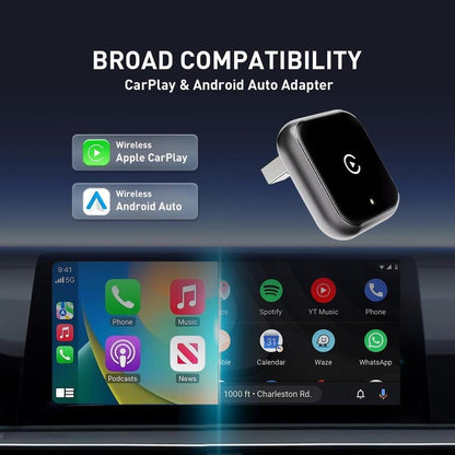 2026 latest model 2 in 1 Wireless CarPlay Adapter, for Both Apple and Android