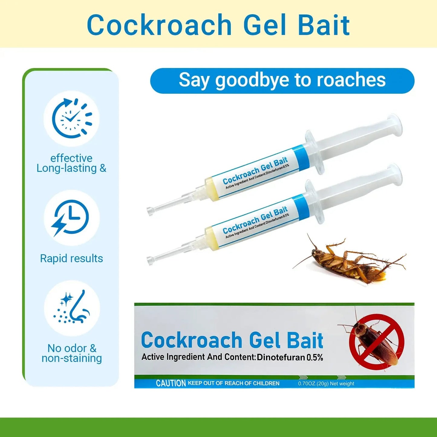 💖Hot 30% OFF🌹🚫 2-Pack Cockroach Gel Bait Syringes