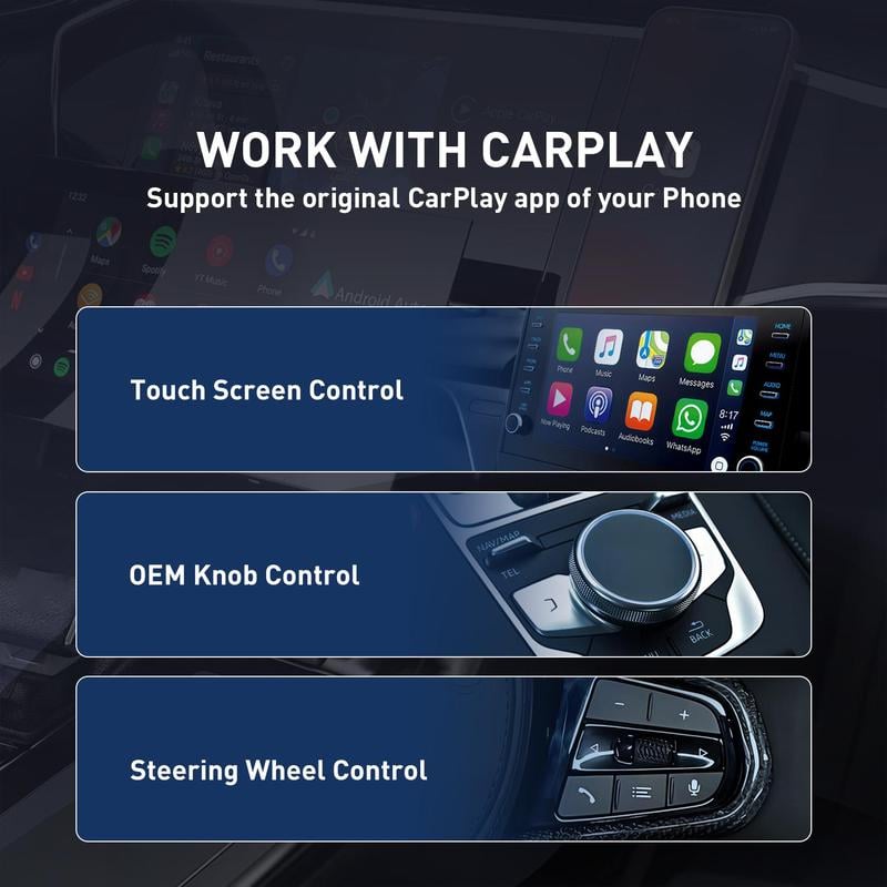 2026 latest model 2 in 1 Wireless CarPlay Adapter, for Both Apple and Android