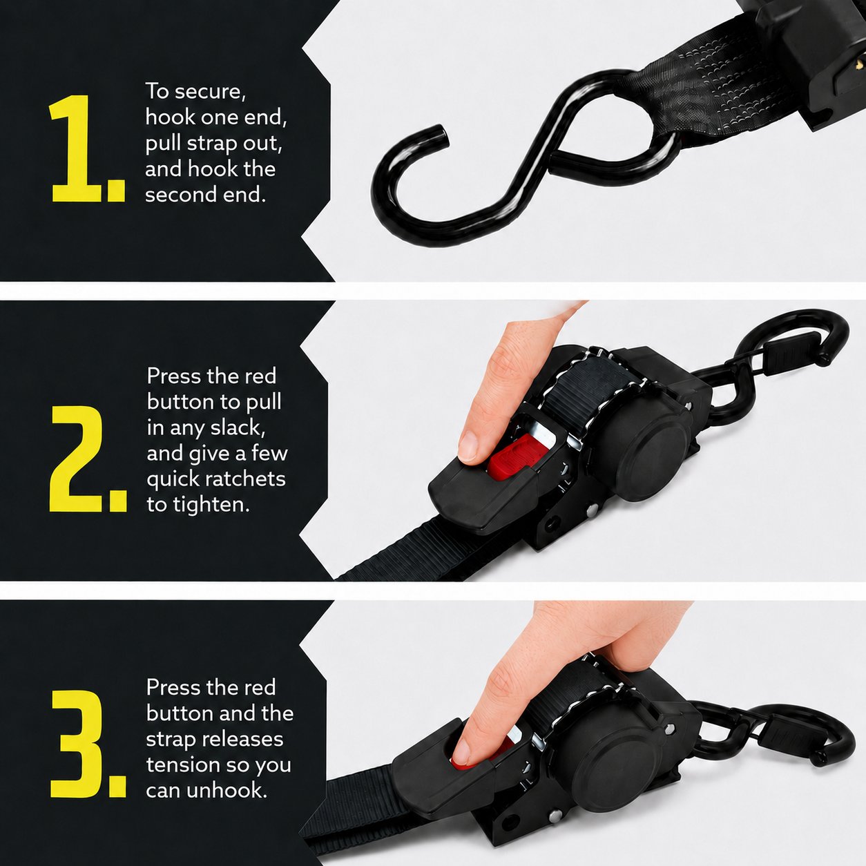 Retractable Ratchet Straps (BUY 2 FREE SHIPPING)