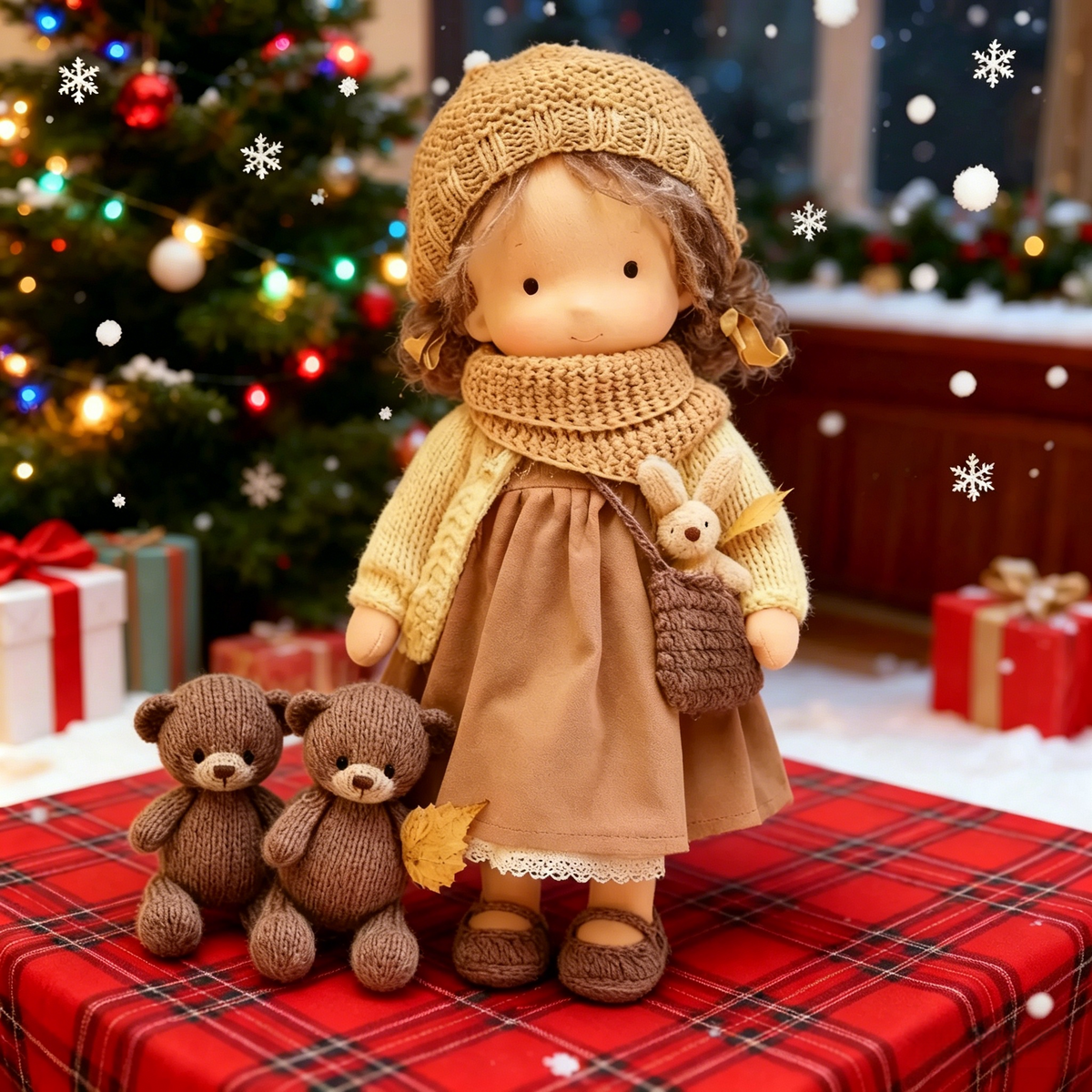 🔥 Handcrafted Waldorf Style Rag Doll, Cute Soft Fabric Doll, Perfect Gift for Girls