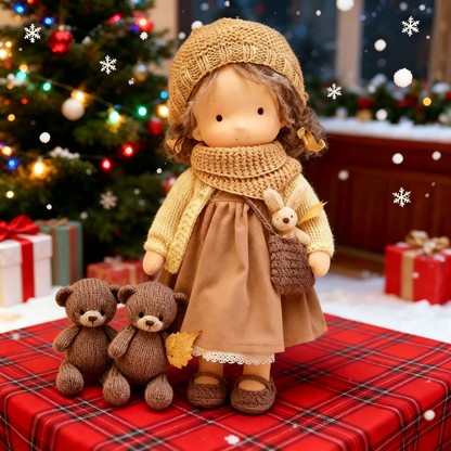 🔥 Handcrafted Waldorf Style Rag Doll, Cute Soft Fabric Doll, Perfect Gift for Girls
