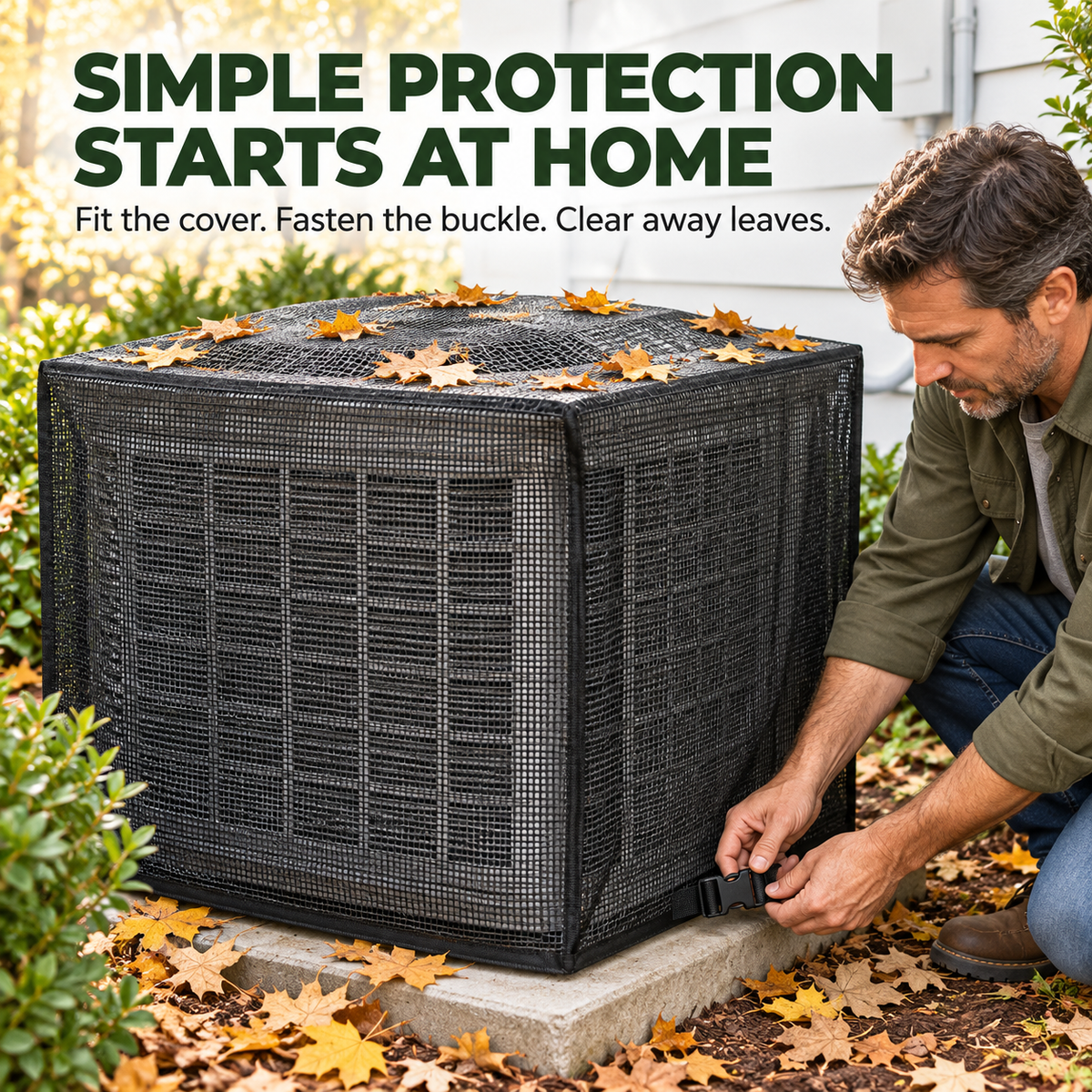 🌿 Breathable Outdoor AC Mesh Cover – Dust & Debris Protection