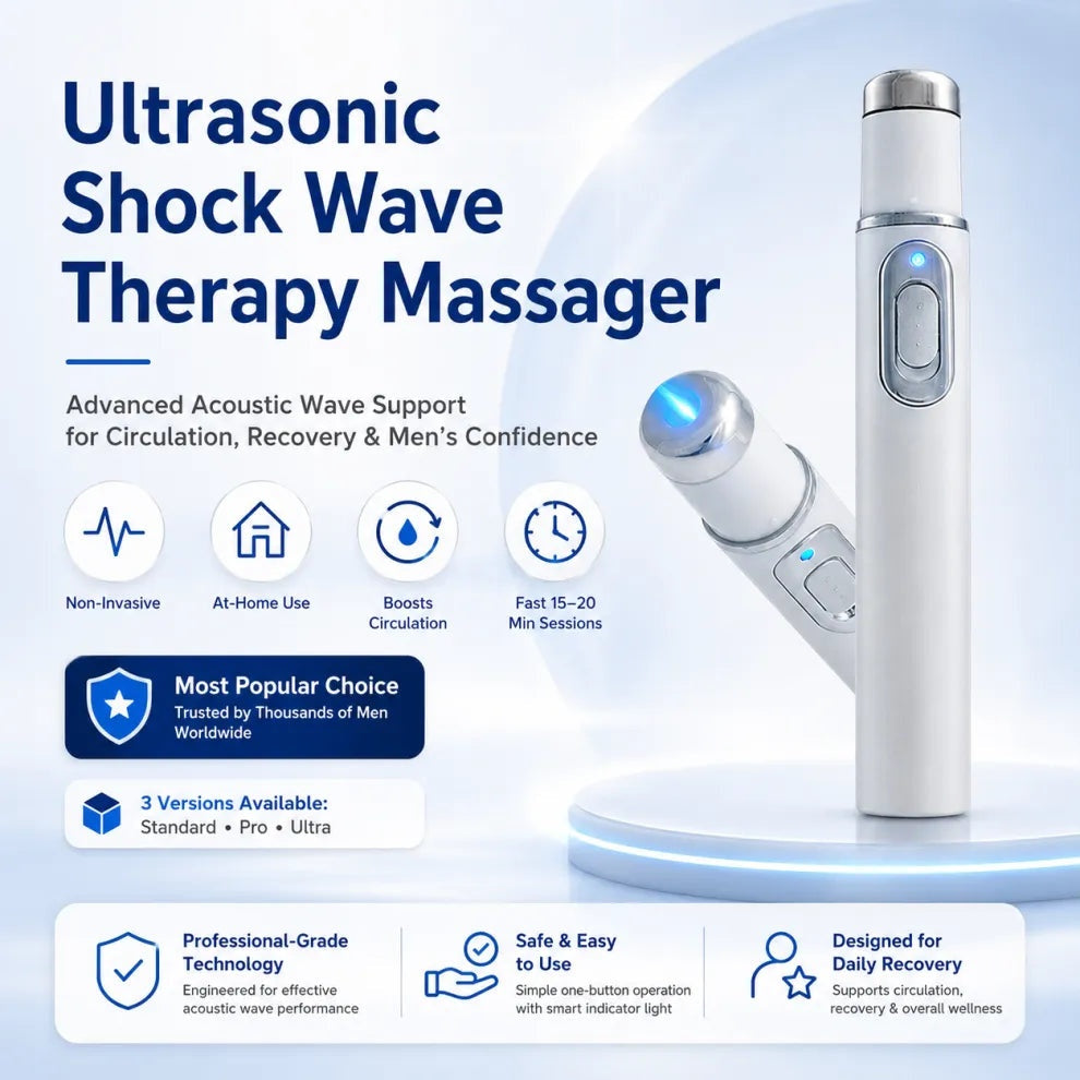 Ultrasonic Shock Wave Therapy Massager——Restore Circulation. Relieve Deep Pain. Rebuild Male Confidence.