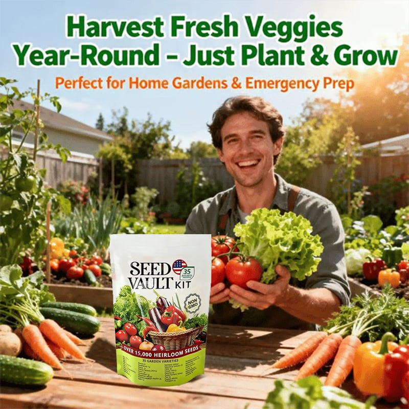 🔥LAST DAY 60% OFF🥦Ultimate Survival Seed Vault (15,000+ Seeds) | 35 Variety Pack🌿|