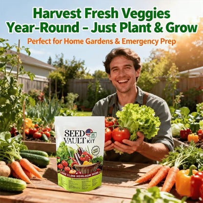 🔥LAST DAY 60% OFF🥦Ultimate Survival Seed Vault (15,000+ Seeds) | 35 Variety Pack🌿|