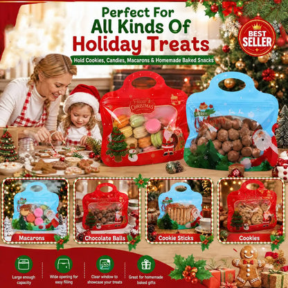 🎄Christmas Self-Sealing Treat Bags – Cute Gift Bags for Cookies & Candy