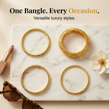 ✨18K Gold Bangle Bracelet for Women – Elegant Everyday Jewelry