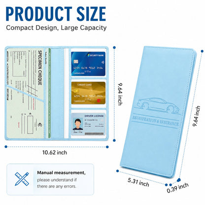 🚗 Car Registration & Insurance Document Holder | Premium PU Leather Organizer