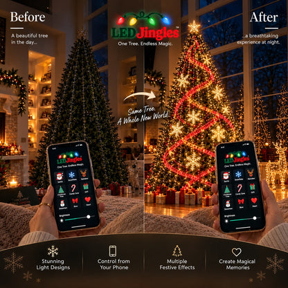 🎄✨Smart RGB Christmas Tree Waterfall Lights | DIY Patterns, Music Sync & App Control
