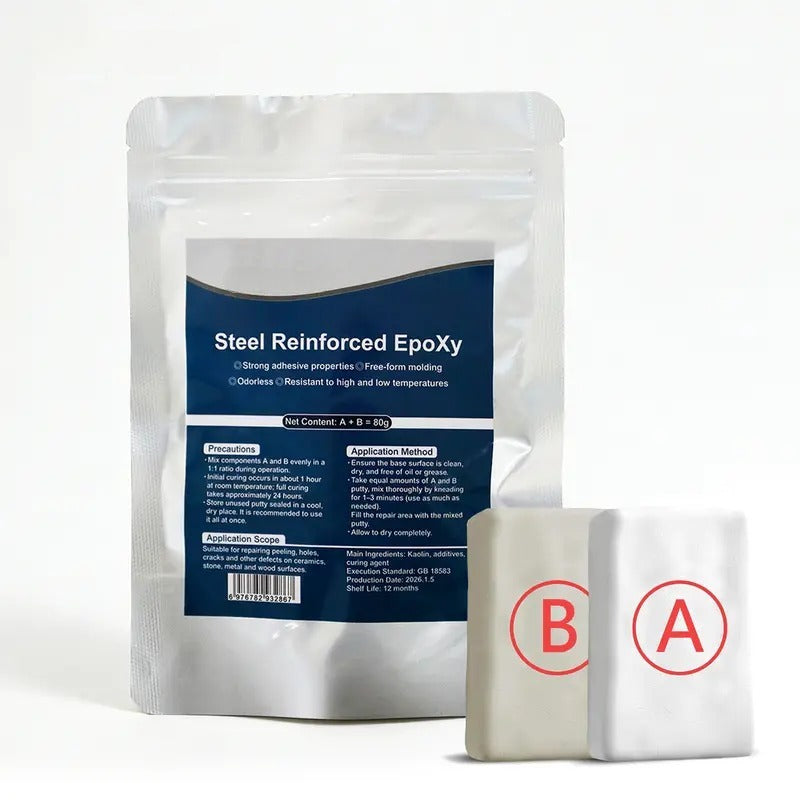 🔥HOT SALE🔥🔥Steel Reinforced Epoxy Putty – High Strength Waterproof Repair Clay for Metal, Wood, Plastic & Cracks