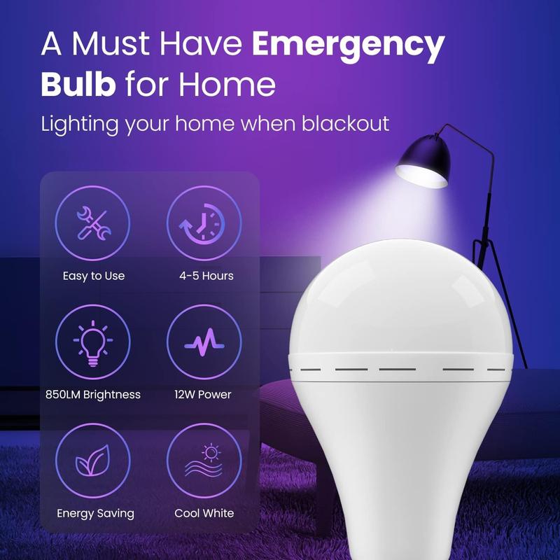 💡 Never Be Left in the Dark ⚡ Rechargeable Emergency Light Bulbs - Bright, Reliable & Versatile 🔋