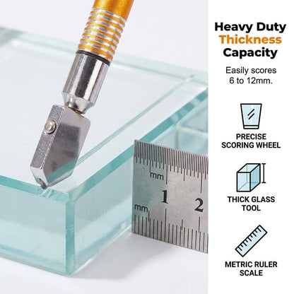 💥70% OFF Factory Clearance–Professional Diamond Glass Cutter with Alloy Handle Roller Wheel