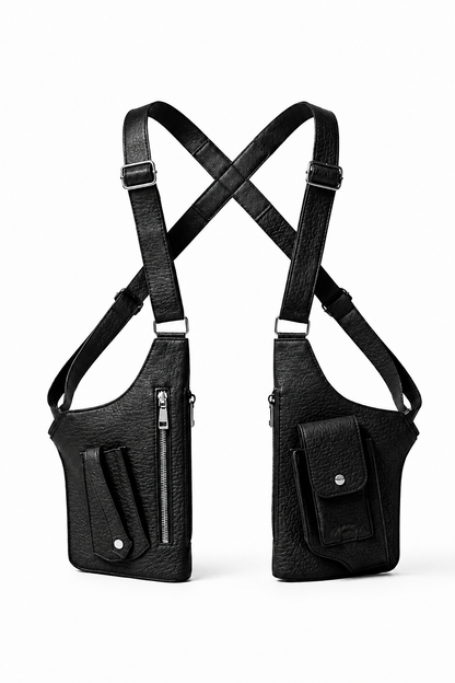 Double Strap Anti-Theft PU Leather Chest Bag