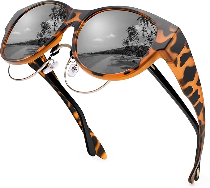 Over Prescription Sunglasses, Oversized Square Full-Rim Plastic Frames