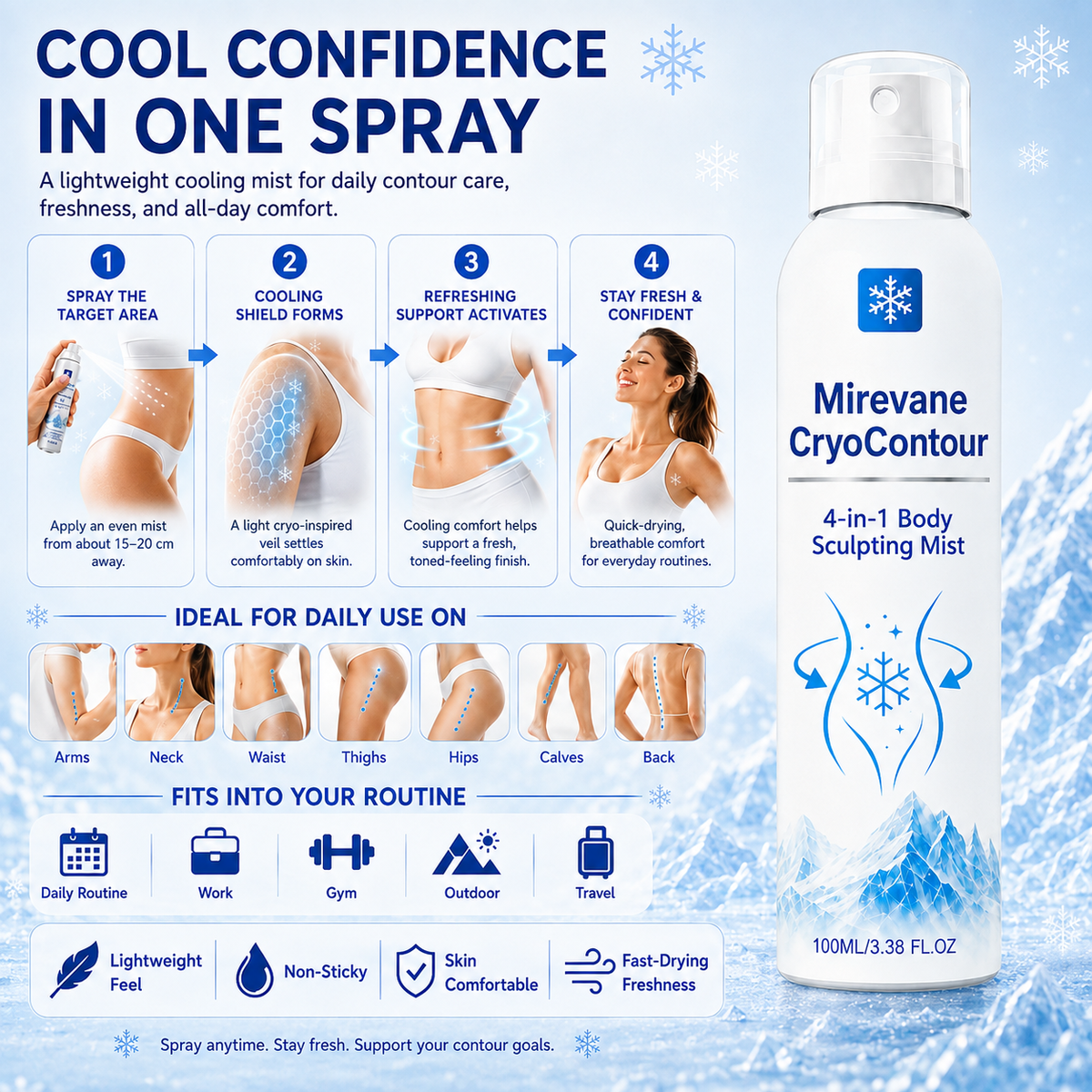 Mirevane CryoContour 4-in-1 Body Sculpting Mist