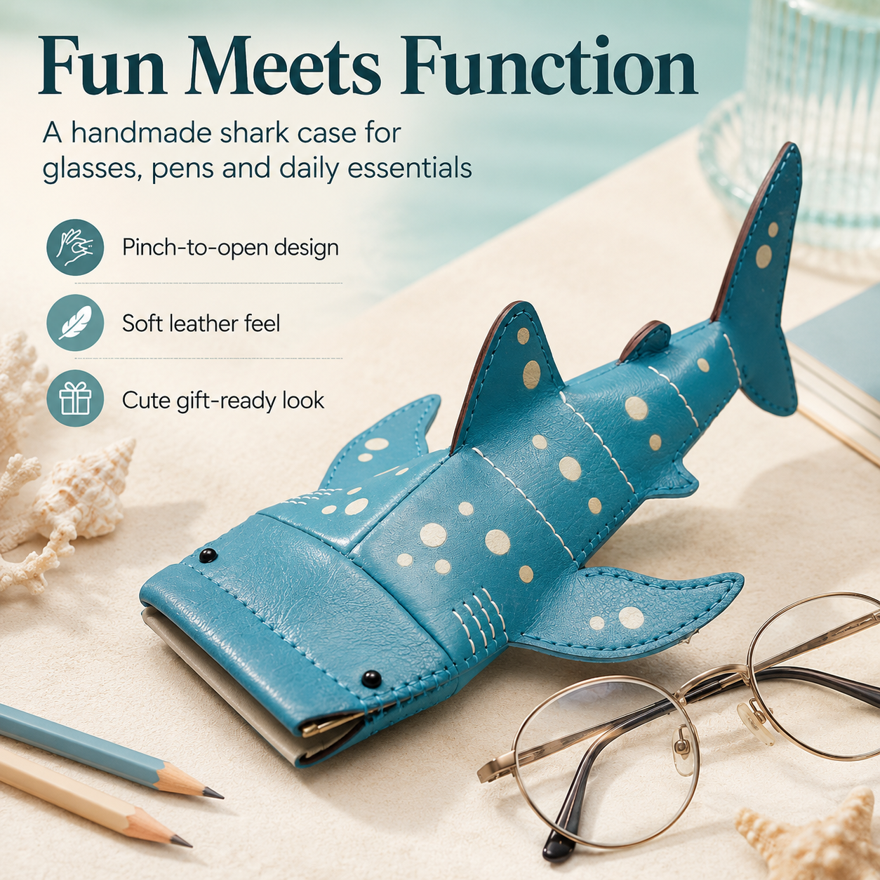 🔥Cute Shark-Shaped Glasses Bag