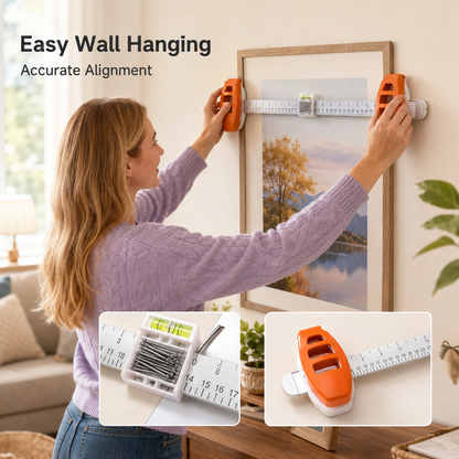 Professional Picture Hanging Tool with Level and Ruler