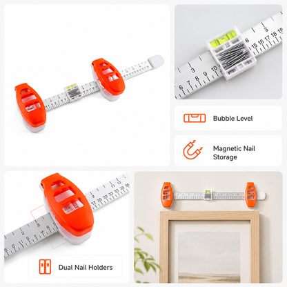 Professional Picture Hanging Tool with Level and Ruler