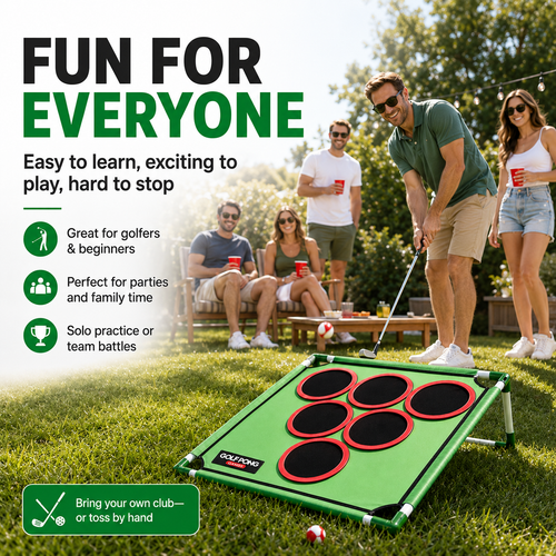 Golf Pong Game Set | Indoor & Outdoor Golf Beer Pong
