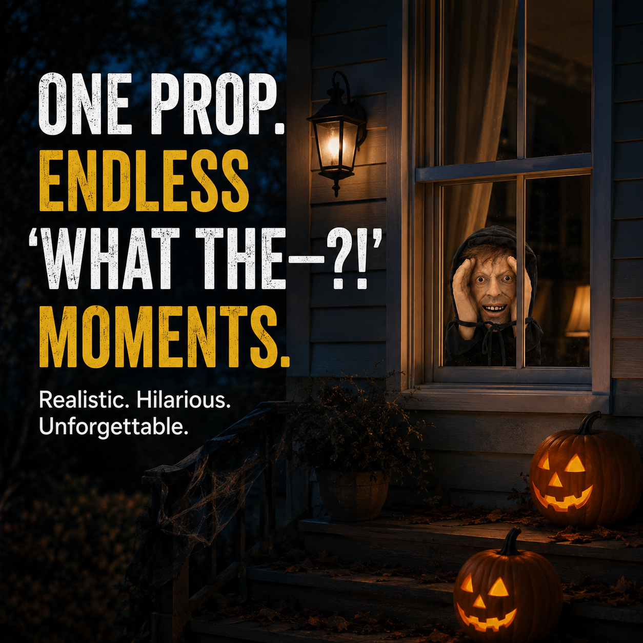 👀Creepy Window Prank Mask – Realistic Halloween Scare Prop
