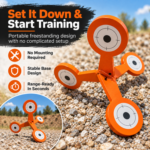 4mm Steel Reactive Rolling Target – Self-Resetting Outdoor Practice Target