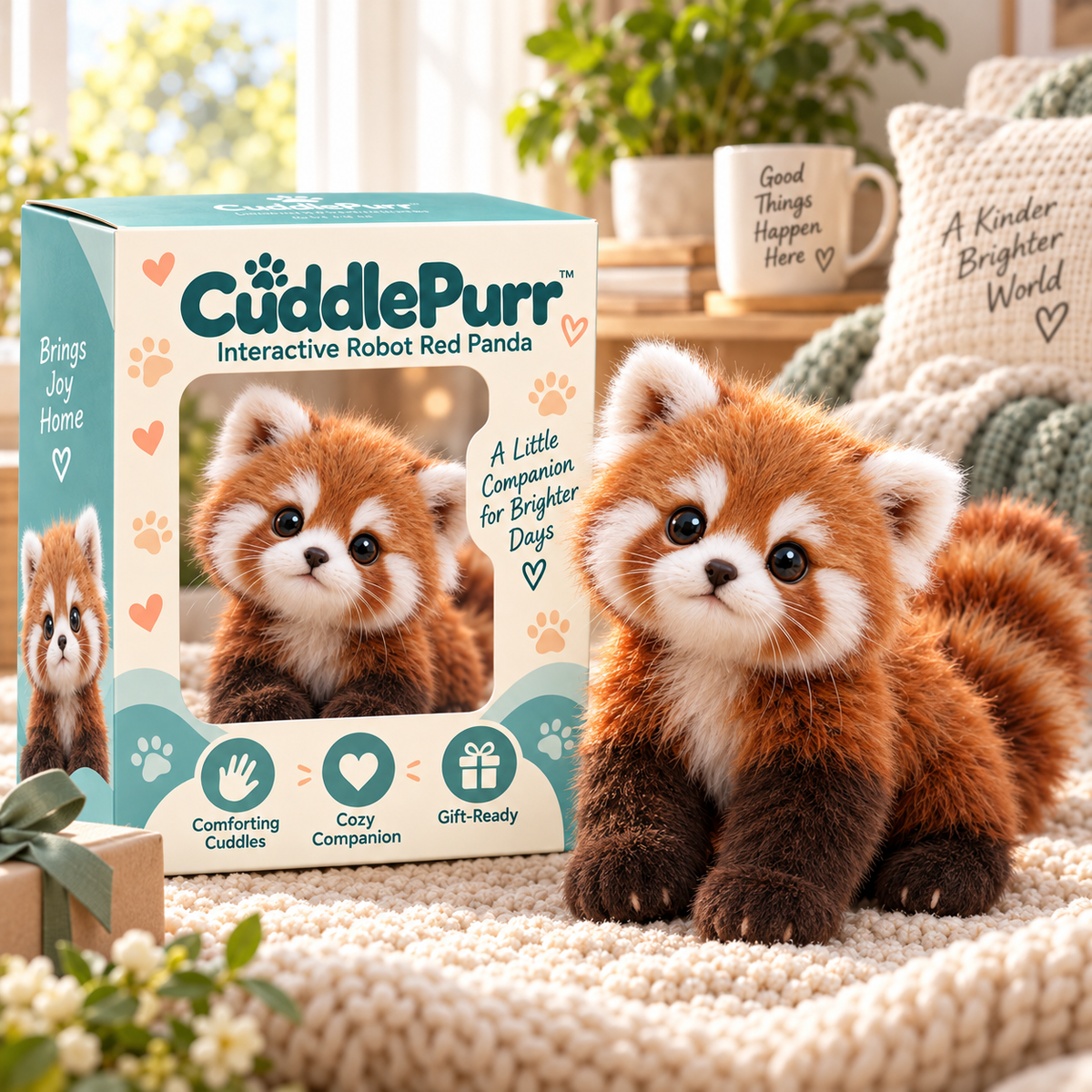 Realistic Red Panda Plush Toy – Adorable Fluffy Companion & Heartwarming Gift 🎁