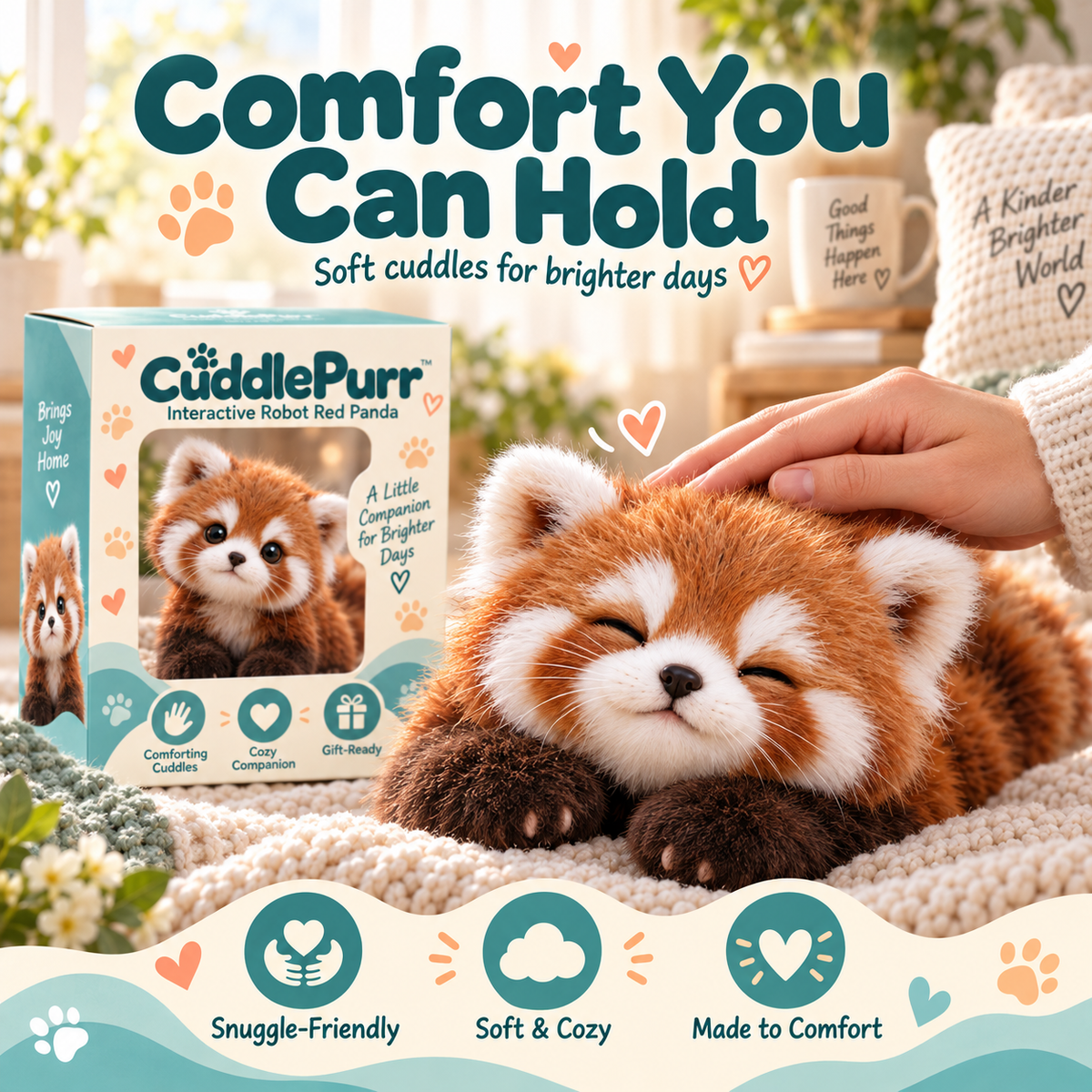 Realistic Red Panda Plush Toy – Adorable Fluffy Companion & Heartwarming Gift 🎁