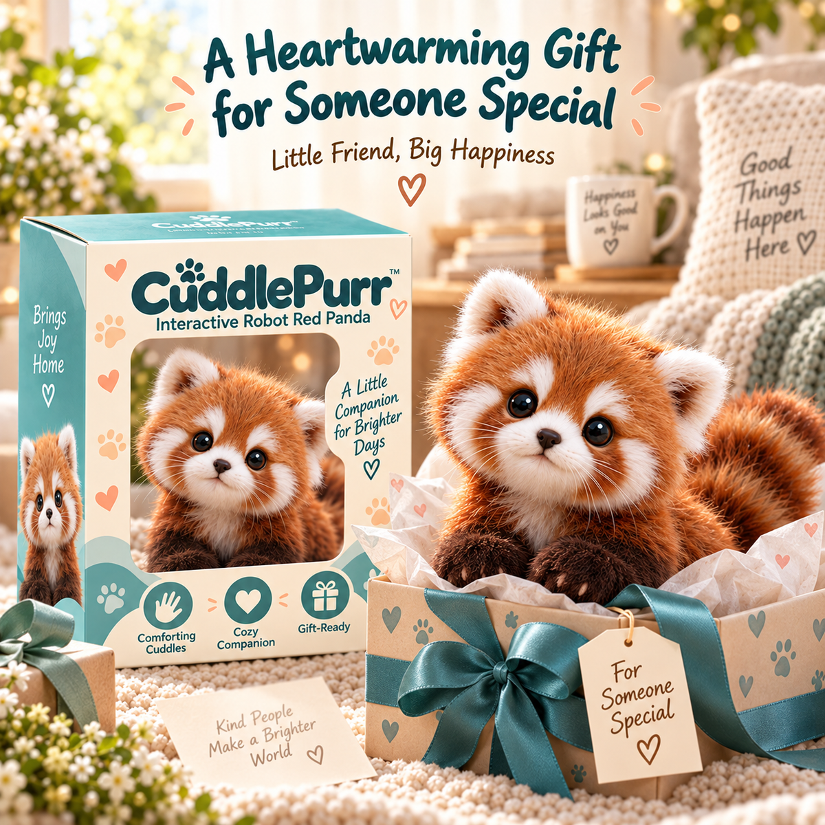 Realistic Red Panda Plush Toy – Adorable Fluffy Companion & Heartwarming Gift 🎁