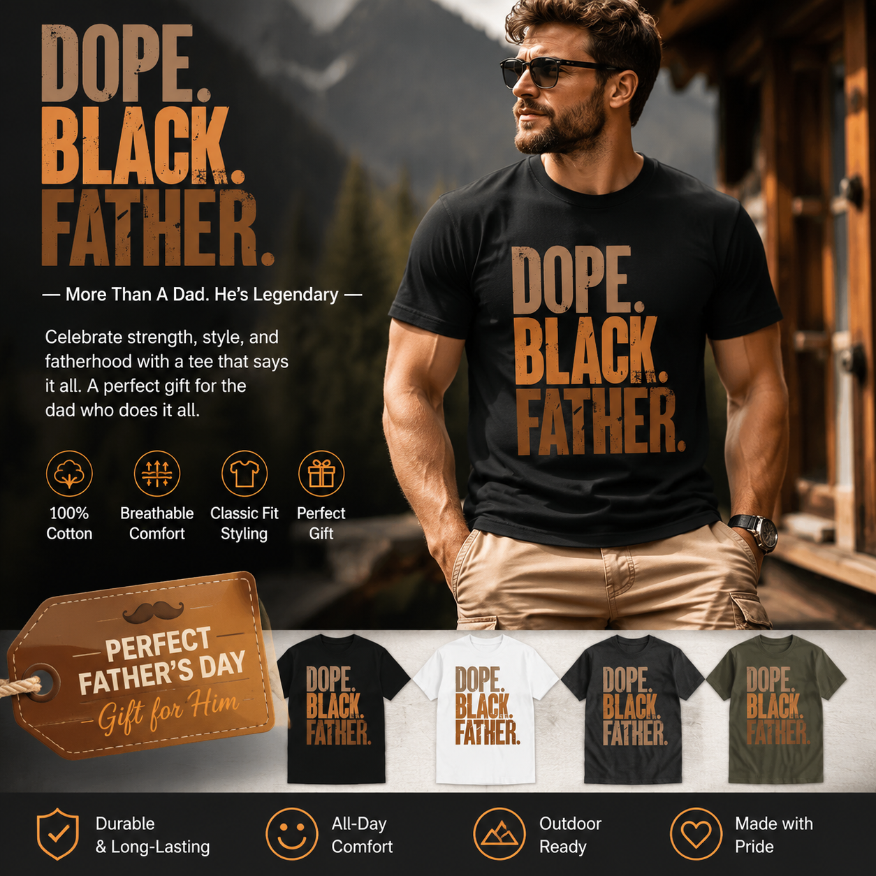 Men's Cotton Graphic T-Shirt | Casual Summer Top, Father's Day Gift for Dad