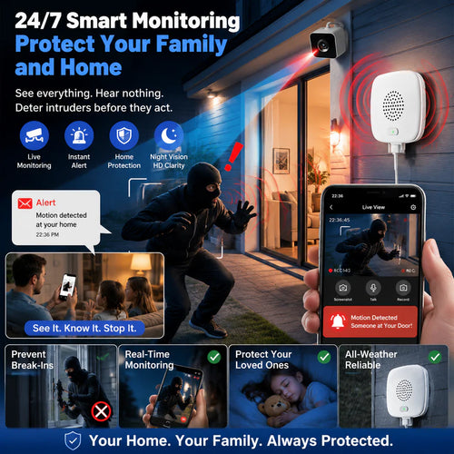 4K Indoor WiFi Security Camera with AI Detection & Color Night Vision