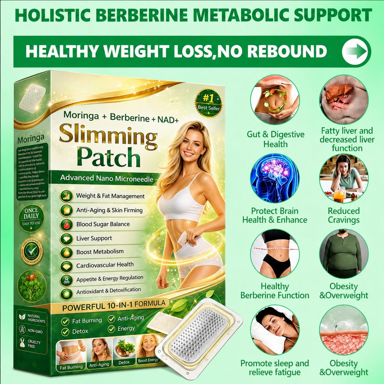 Berberine 6-in-1 Nano MicroneedlePatch with Science-BackedFormula