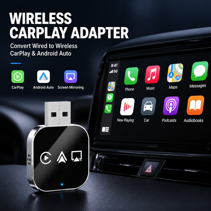 2026 Upgrade 3 in 1 Screen Mirror iOS Phone, wired to wireless Carplay adapter
